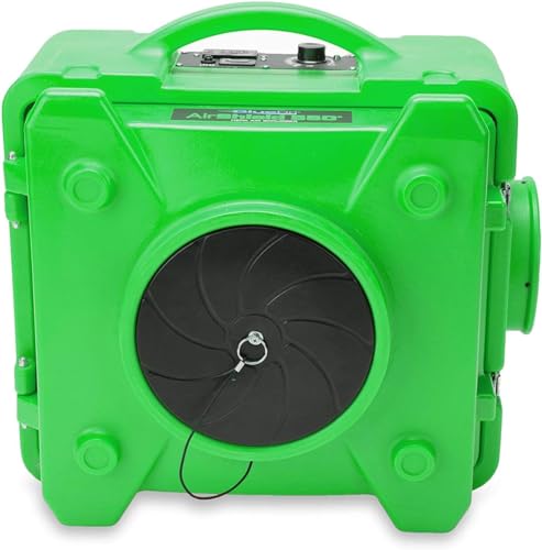 Image of BlueDri Air Shield 550 HEPA Air Scrubber, Water Damage Restoration Equipment Air Purifier, Covers 1400 Sq. Ft, Daisy Chain Capable, For Commercial Use, Green, BD-AS-550