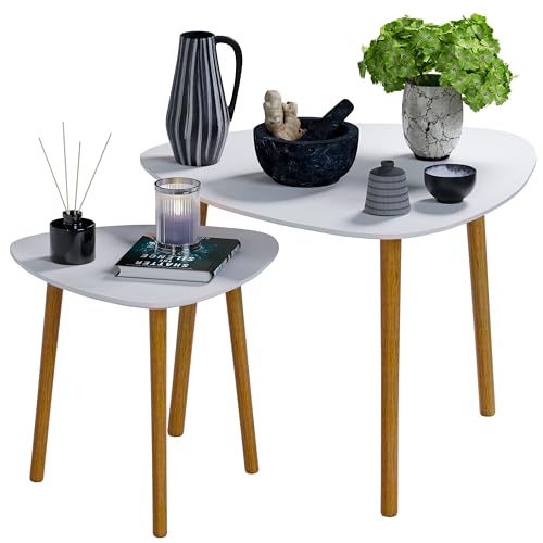 Listado de Auxiliares los 10 mejores. 42 MUBSON Set de 2 Mesas de Centro. Mesita de Centro para Sala. Mesitas para Sala Cigno Ideal para decoración. Buros para recamara, Mesa Auxiliar para el hogar. Mesa Exterior. Coffee...