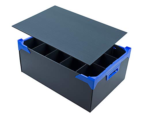 Caterbox Glassware Storage Box with Lid | Stemware Storage Crates | Max Glass Height : 190mm | B190 (15 Cells + Lid)