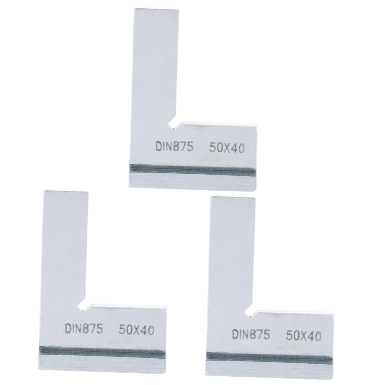 Mikikit 3pezzi Stainless Steel Right Angle Measuring Ruler Strumento Di Misura Accurato Per Falegnameria Righe Incise Resistenti e Superficie Liscia Per Lavori Di Precisione