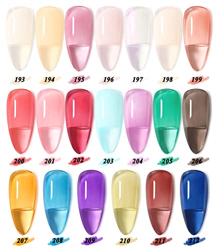 Gel-Nagellack-Set, 20 Farben, Nude-Rosa, Gel-Nagellack, transparente Farben, Violett, Blau, Schwarz, U V, LED, Soak-Off… – Bild 4