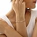 ERIN MARIE 14K Gold Bracelets for Women Men Non Tarnish Women’s Men’s Bracelet Figaro Link Gold Chain Bracelets 3-in-1 Charm Jewelry Gifts 6.5 in -9 in Length (7in)