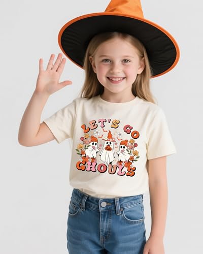 Halloween Shirts for Girls Pumpkin Ghost Graphic Tshirts Cotton Short Sleeve Tee 2-12 Years3