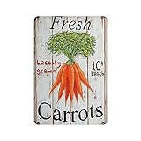 llldhgcbss targa in metallo con carote coltivate localmente e ortaggi, stile vintage, decorazione da parete, per cucina, casa, garage, 30,5 x 20,3 cm