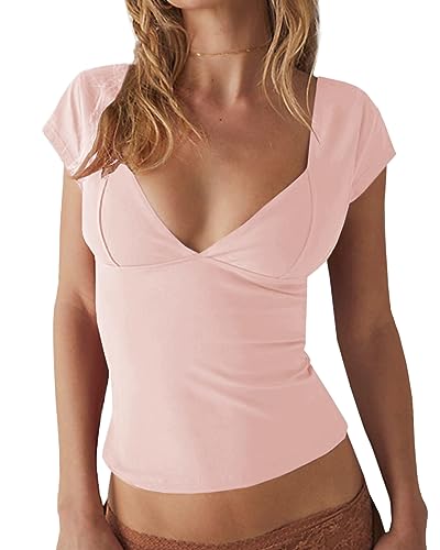 Haut court sexy pour femme avec col en V profond et dos nu
