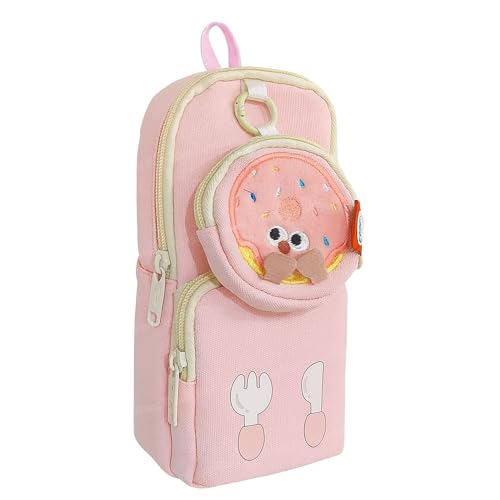 Image of FunBlast Pencil Pouch for Kids, Girls - Large Capacity Multipurpose Stationery Zipper Pouch with Coin Pouch for Kids & Adults, Kawaii Aesthetic Pencil Case Organizer, Cute School Supply Bag (Pink)