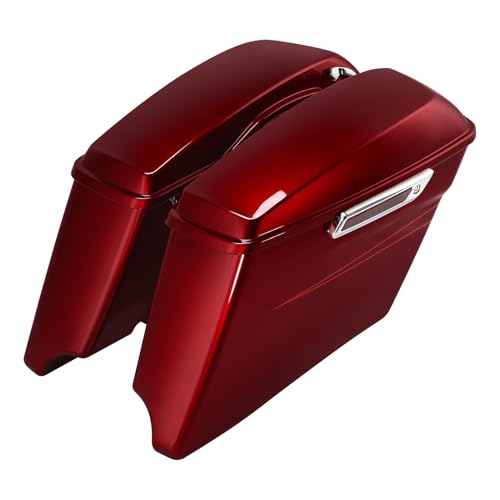 HR3 Velocity Red Sunglo (Pinstripe) 4" Stretched Hard Saddlebag Compatible with 2017 Road Glide Special Street Glide Special (Replace for OEM) Fit for 2014-2023 Harley Touring Models miniatura 1