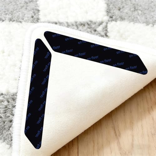 DYSWTUE 12 Pièces antidérapantes et réutilisables pour Tapis de Sol, lavables, Pinces à Tapis adaptées pour stratifiés, marbre, sols en Bois, pour Toutes Les Tailles de Tapis