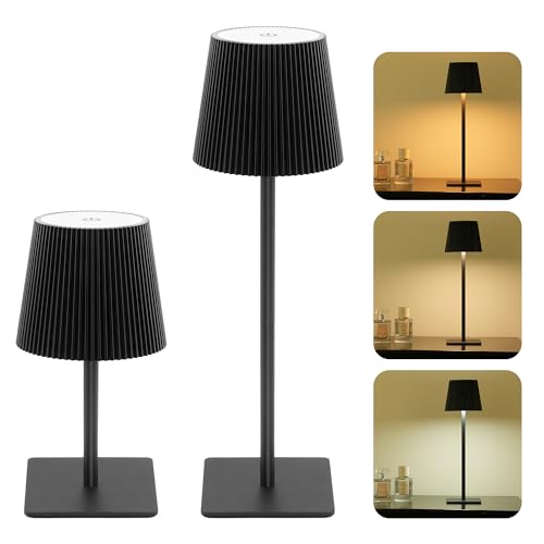 LUTEC 2 Pack Cordless Table Lamp,6000mAh Rechargeable Battery Operated Desk Lamp,Two Adjustable...