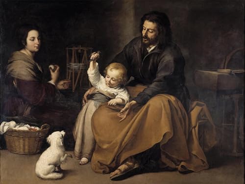 Pinturas murales Sacra Famiglia con l'uccellino para salón y dormitorio