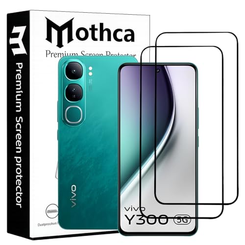 Image of Mothca Military-Grade Tempered Glass Screen Protector Compatible for Vivo Y300 with Edge to Edge Coverage - Case Friendly, Anti-Scratch & Bubble-Free Installation Kit (Pack of 2)