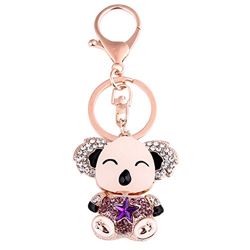 Preisvergleich Produktbild Bangle009 Schlüsselanhänger / Schlüsselanhänger / Schlüsselanhänger / Schlüsselanhänger, aus Metalllegierung, Motiv Koala mit Strass violett