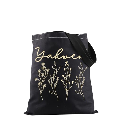JXGZSO Yahweh Wildflowers Tote Bag Faith Based Shopping Bag Religious Gift Christian Gift YHWH Merch (Yahweh Tote)