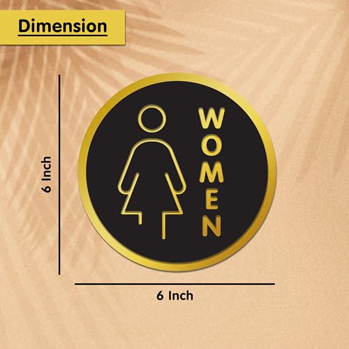 Image of Rousrie Men And Women Stickers For Glass Doors (Size: 6 Inch) For Office, Stores, Cafe, Hotel, Restaurant, Business & Shop, Self-Adhesive, Acrylic Signage (MEN WOMEN)
