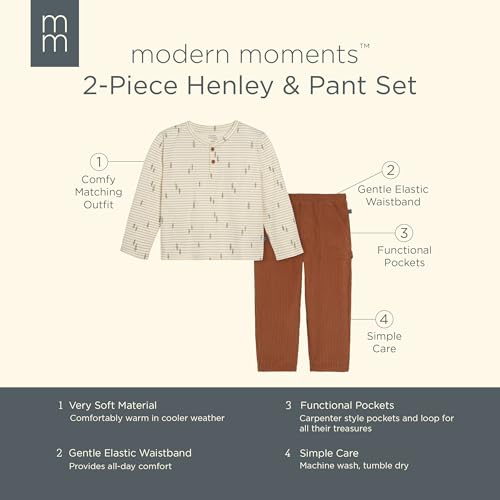 Image of Modern Moments by Gerber Baby & Toddler Boys Henley Shirt Corduroy Pant Set