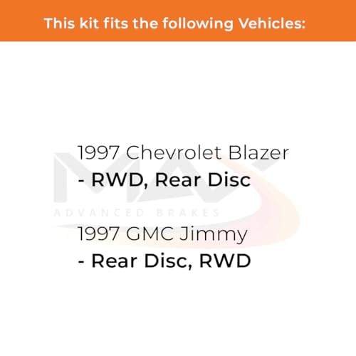 Image of Max Advanced Brakes Front Brake Kit Compatible With 1997 Chevy Blazer Compatible With GMC Jimmy w /Rear Disc RWD Replacement Premium OE Disc Brake Rotors and Ceramic Brake Pads