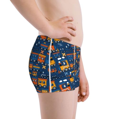 Boys' Cotton Boxer Brief Soft Underwear-Funny Steam Train2