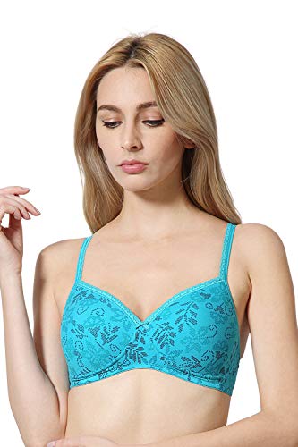 Image of Van Heusen Women's Cotton Padded Wireless Bra - Full Coverage, Anti Bacterial, Breathable Perforated Cups