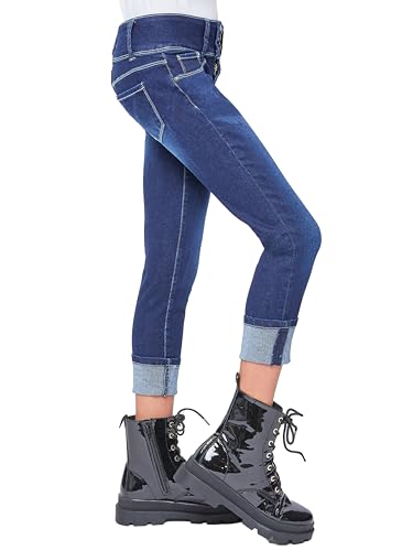 YMI Girls Basic 3 Button Wide Cuff Skinny Jean2