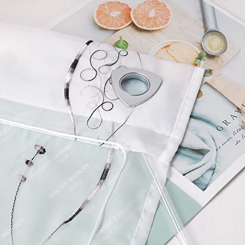 Heichkell Roman Blind, No Drilling Required, Voile, Roman Curtain with Eyelets, Transparent Curtain with Hook Hanger - Image 3