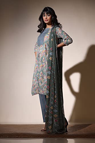 Image of GRECIILOOKS Women Kurta Set with Dupatta for Women | Kurti Set for Women | Festive Kurta Set for Women | Regular Fit Kurta