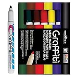 Uchida of America 560-6A Graffiti Fabric Marker, Primary Colors
