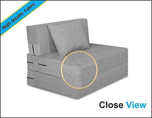 Image of Adorn India Easy 2 Seater Sofa Cum Bed Alyn 3'x 6' (Grey) (1 Year Warranty)