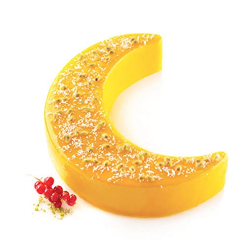 غوودرن قالب كيك من السيليكون على شكل قمر ثلاثي الابعاد هلال خبز البيتزا ادوات المطبخ حلوى الشوكولاتة صينية كبيرة لتزيين حفلات اعياد ذهبي