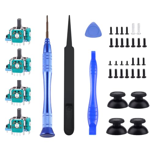 DUXICEPIN Analog 3D Joysticks Kit for PS5 Controller, Joysticks Part Replacement Thumbsticks with Repair Screwdriver Kit for Playstation 5 DualSense Non-Drift Controller