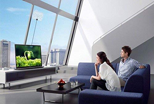 Wsky 60-100 Miles Transparent Digital HDTV Antenna - Best HDTV Antenna Indoor - Upgraded Silver Paddle Extremely High Reception - Support 1080P 4K Super Fun and Free for Life!