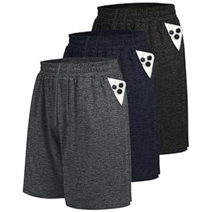 LalaHooK 3 Pack Athletic Gym Mens Shorts – Casual Black Quick Dry Basketball Shorts with Pockets for Workout Running