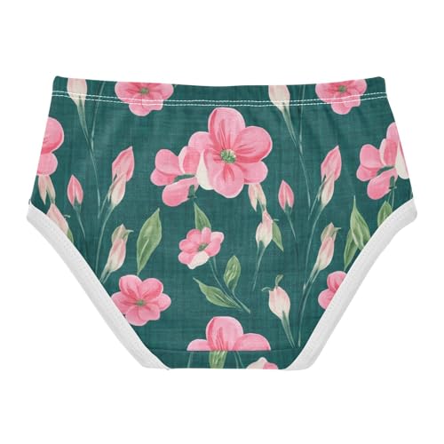 Animals Toddler Underwear Floral 2t Cotton Girl Panties Cute Delicate Pink Flowers Green Leaves Kids Briefs Undies2
