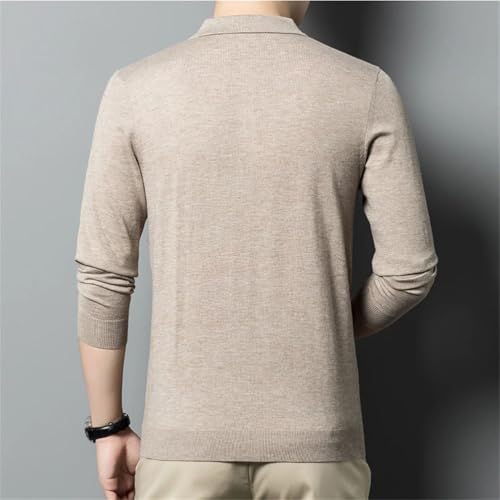 Men’S Wool Pullover Long Sleeve Button Lapel Sweaters Loose Warm Knitted Business Sweater2