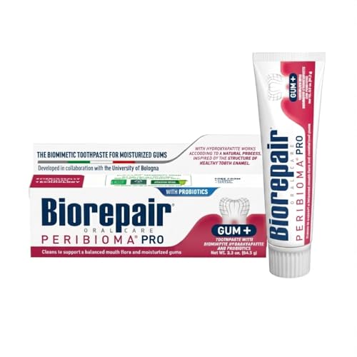 BIOREPAIR Peribioma Pro - Hydroxyapatite Toothpaste for Daily Use, Fluoride Free Toothpaste for Healthy Mouth & Gums, Helps Prevents Plaque Formation, Oral Care Adults & Kids, 3.39 Oz Made in Italy
