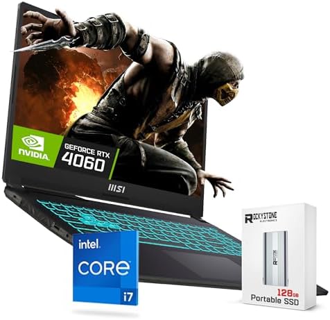 MSI Cyborg 15 Gaming Laptop, 15.6″ 144Hz FHD, Intel Core i7-12650H(>i9-11980HK, 4.70 GHz), Geforce RTX 4060 Gamer Laptop, Backlit Keyboard, RJ45,WiFi 6, Windows 11 Home, Black(32GB DDR5 RAM | 2TB SSD)