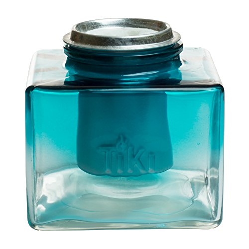 TIKI Brand 5" Clean Burn Glass Ombre Ice Table Torch, Teal