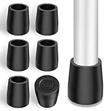 supregear Rubber Walker Tips 1 1/8 inch (6-Pack), Walker Glide with Metal Insert for Enhanced Stability - Fit 1 1/8