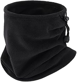 Arcweg Neck Warmer Thermal Snood for Men and Women with Drawstring Tube Scarf Fleece Face Warmer Neck Gaiter Winter Scarf for Skiing, Motorcycle, Snowboard, Cycling
