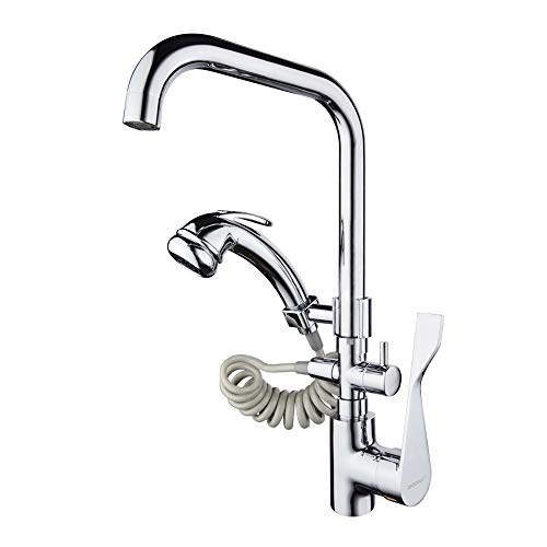 Robinet évier cuisine mitigeur rotatif pour faciliter la vaisselle