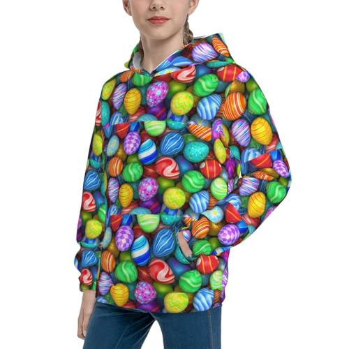 Colorful Easter Eggs1 Kid Hoodies Boys Sweatshirts Girls Pullover with Pocket2