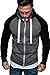 Produktbild Amaci&Sons Herren Zipper Kapuzenpullover Sweatjacke Pullover Hoodie Sweatshirt 1-04030 Anthrazit/Schwarz S