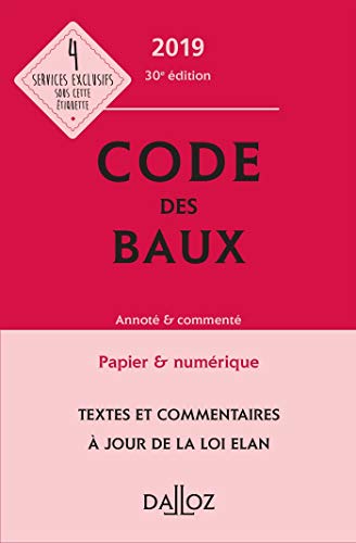 Télécharger Code des baux 2019, Annoté & commenté - 30e éd. Livre PDF Gratuit