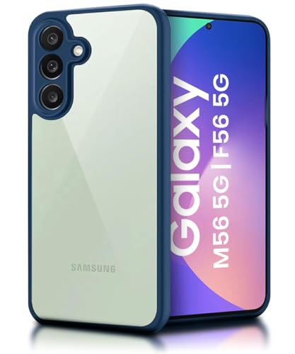 Image of WOW IMAGINE Shockproof Hybrid Back Cover for Samsung Galaxy M56 5G | Galaxy F56 5G | Hard Slim fit Back Case | PC & TPU | Clear Transparent Case - Blue