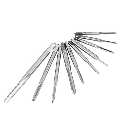 10pcs Mini HSS Metric Machine Hand Screw Thread Tap Tool Set Tap and Die Straight Flute Plug Threading Tap M1, M1.2, M1.4, M1.6, M1.7, M1.8, M2, M2.5, M3, M3.5 by Walfront - Used condition - Image 7