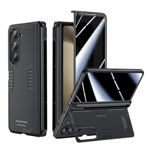 Coque Samsung Z Fold 5 avec charnière, protège-écran confidentiel et porte-stylo S