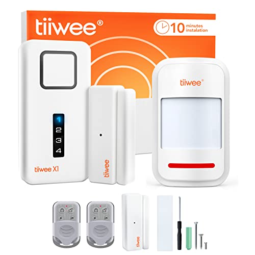 tiiwee X1 Sistema de Alarma para el Hogar   Inalámbrico   Sirena de 120 dB, 2 Sensores de Puerta y Ventana, 2 Controles Remotos y 1 Detector de Movimiento