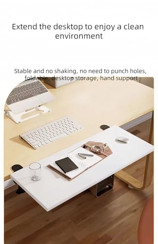 Rallonge de bureau ergonomique pliable 30x120 solution gain de place pince - 6