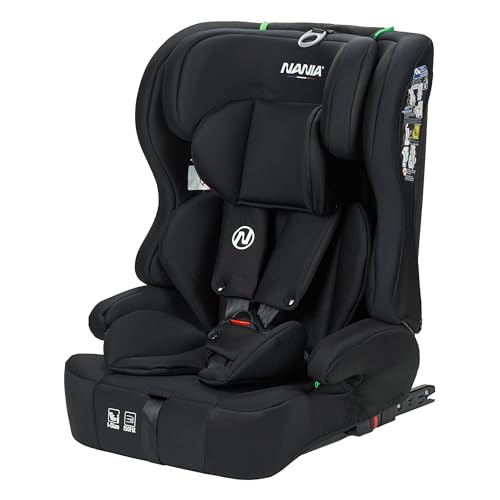 Nania Kinderautositz Isofix Lima I-size 76-150 cm – Gruppe 1/2/3 von 9 bis 36 kg, 15 Monate bis 12 Jahre, verstellbare Kopfstütze, 5-Punkt-Sicherheitsgurt, abnehmbarer Bezug, Isofix-Befestigung