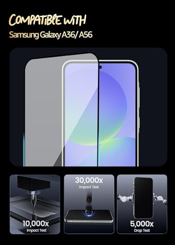 Image of Lensarmor Compatible with Samsung Galaxy A36 / A56 Screen Protector (1 Pack) - Premium 9H Tempered Glass, Military-Grade Protection, HD Clear Display, Anti-Fingerprint & Case-Friendly Fit