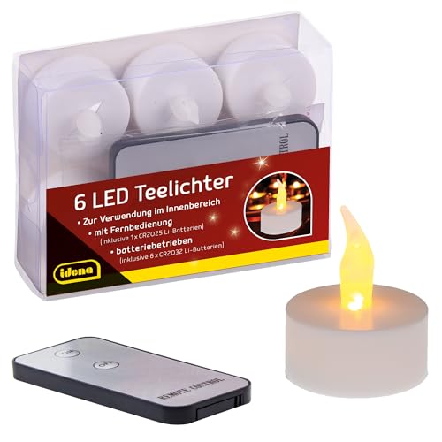 Idena 38204 - Velas de té eléctricas LED, 6 unidades, con luz